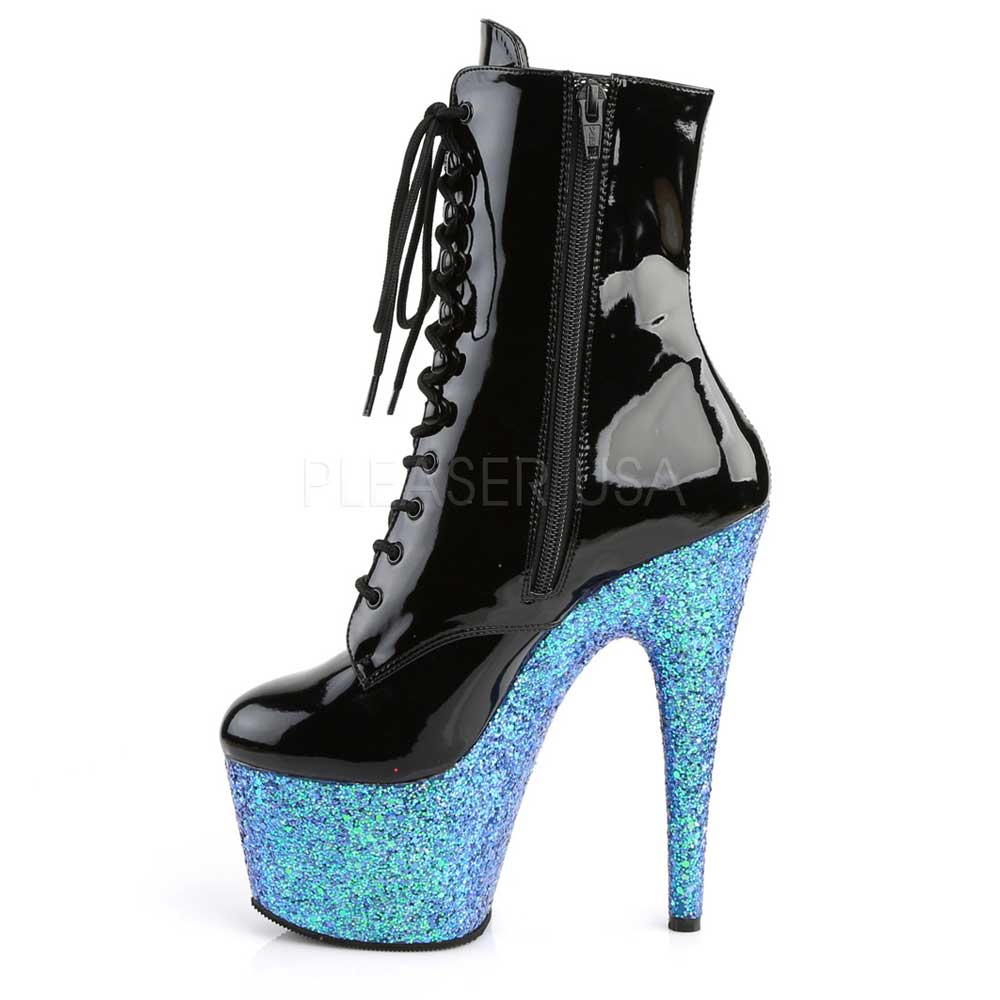 Pleaser - ADORE1020 Plattformstiefel, Poledance Schuhe - Pole dance schuhe - Schwarz/Blau Product image